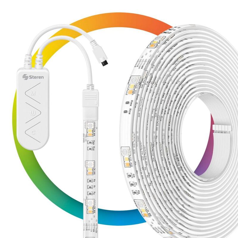 Tira LED Wi-Fi multicolor RGB+W de 5 m para ext... image number null