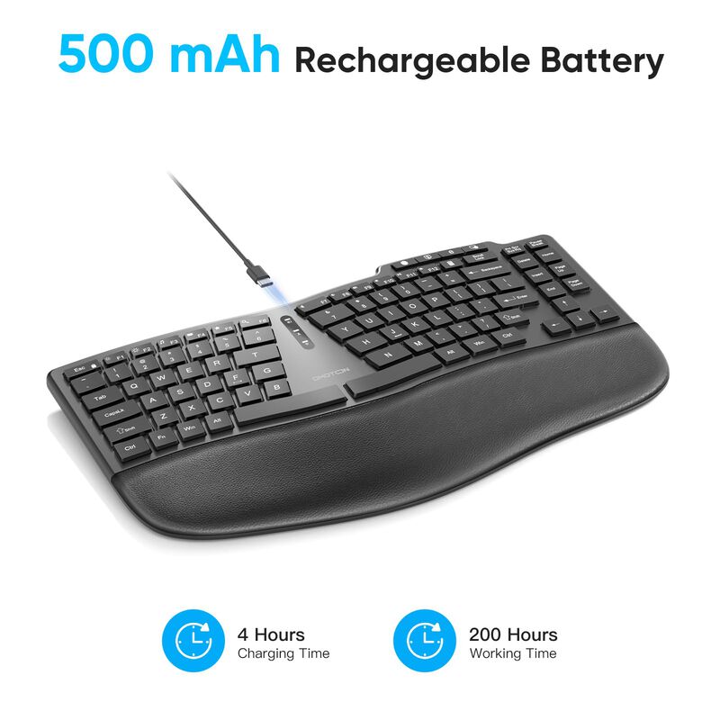 Teclado Dividido Inal&aacute;mbrico Omoton Ergon&oacute;mico ... image number null