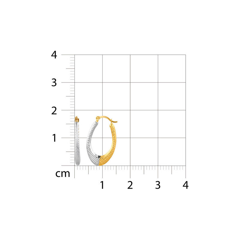 Arracadas Oro Blanco Y Amarillo 14k 11x18mm image number null