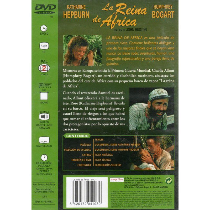 La Reina De &Aacute;frica [dvd] (1951) The African Que... image number null