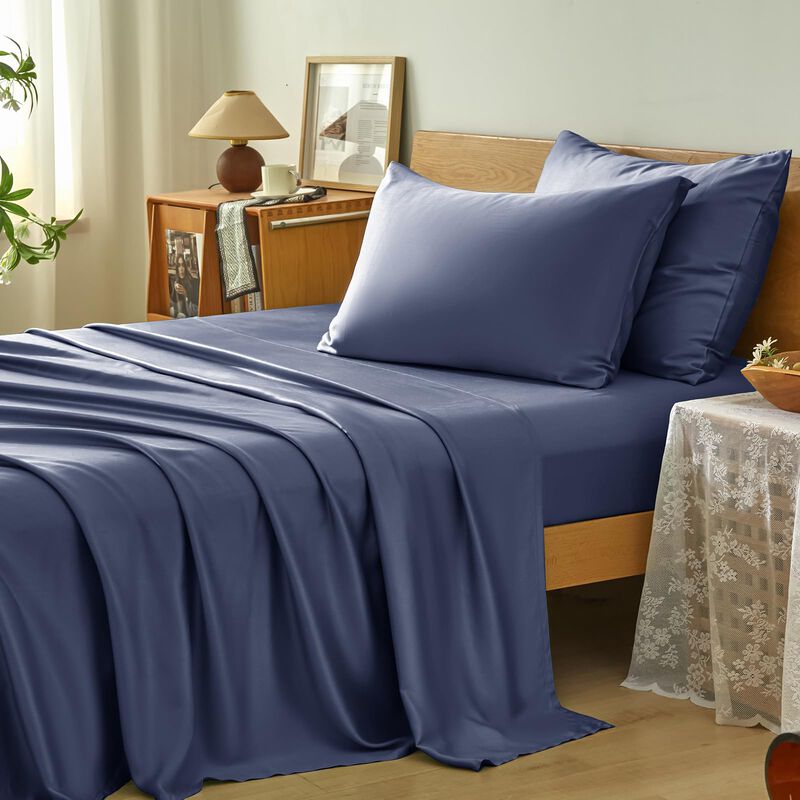 Juego De S&aacute;banas Homiest King Azul Granito 4 Pi... image number null