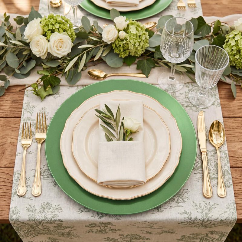 Platos cargadores Tanlade 33cm verde, pack de 1... image number null
