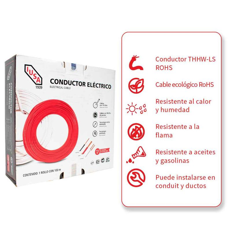Cable Thw-ls/thhw-ls Ce Rohs 10 Awg En Caja Col... image number null