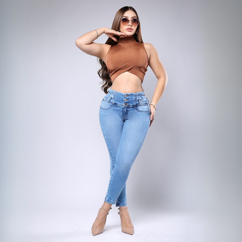 Jeans NYK Mezclilla Azul Tiro Medio Tobillero p... image number null