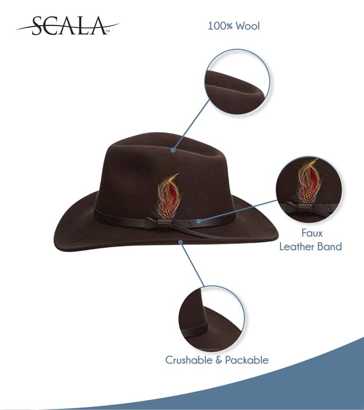Sombrero Scala Classico De Fieltro Aplastable O... image number null