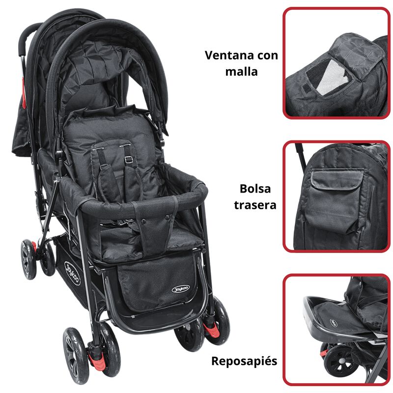 Carriola Doble para Beb&eacute;s Gemelar Plegable con ... image number null