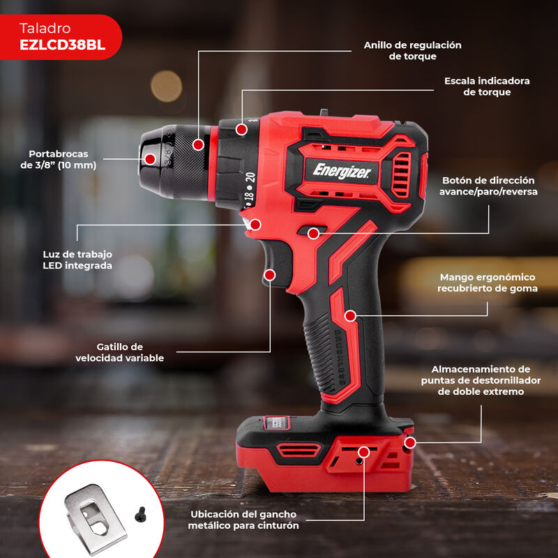 Energizer Kit Taladro y Llave Impacto 20v Sin C... image number null