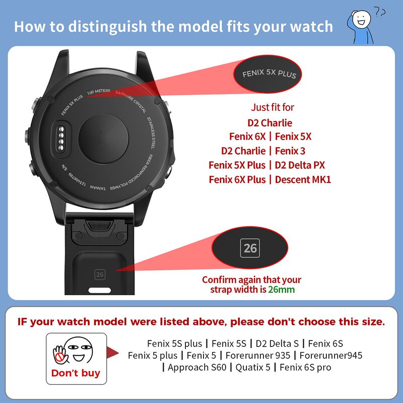 Correa de Silicona Notocity para Garmin Fenix 5... image number null