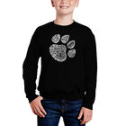 Sudadera De Cuello Redondo Word Art Para Ni&ntilde;o - Pata De Gato - Negro