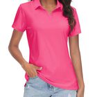Polo Para Mujer Tacvasen L Uv 50+ Transpirable Rojo Rosa  Talla: Large