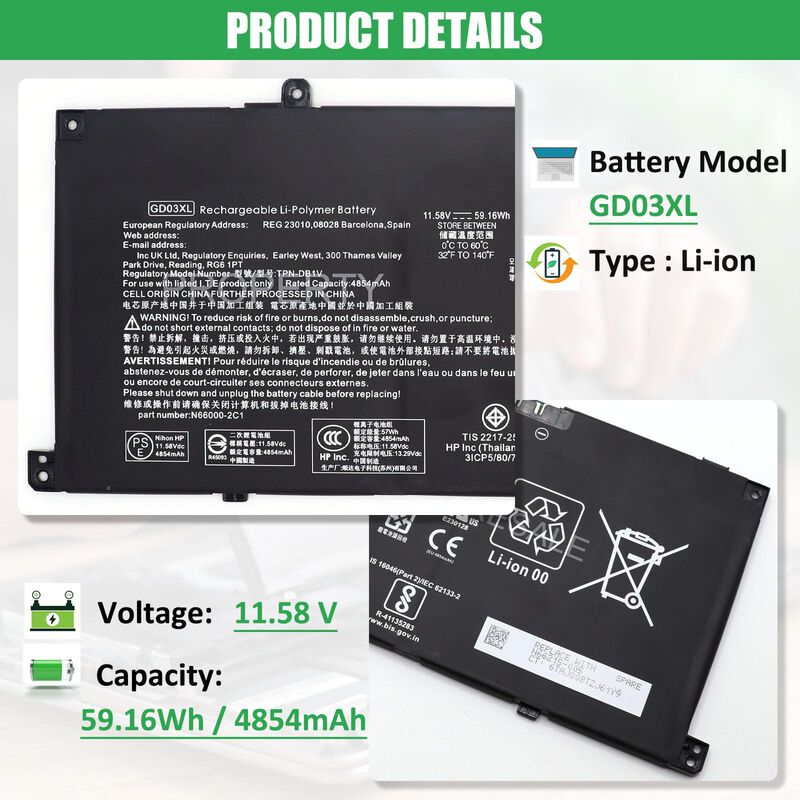 Bater&iacute;a Para Port&aacute;til Rhkrkqn Gd03xl 11.58v 59.... image number null