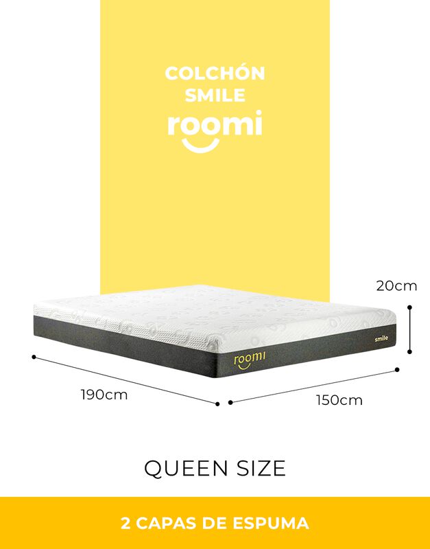 Colch&oacute;n Queen Size En Caja Roomi Smile 20 Cm De... image number null