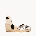 Alpargata de Cu&ntilde;a Media Romero Bordada Negra