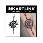 Inkartlink 2 Hojas De Tatuaje Temporal Con Dise&ntilde;o De Aguja Estrella, Acabado Mate Realista