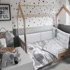 Protector Cuna Cunero Beb&eacute; Elephant Gris 6 Pzas Polo One