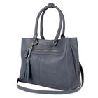 Bolsa Cloe Satchel Gris Con Colgante De Flecos Color Azul Ehil632azulgr