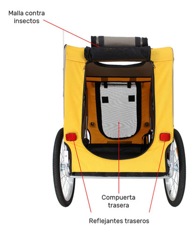 Remolque Carreola Para Bici Mascota Perro Media... image number null