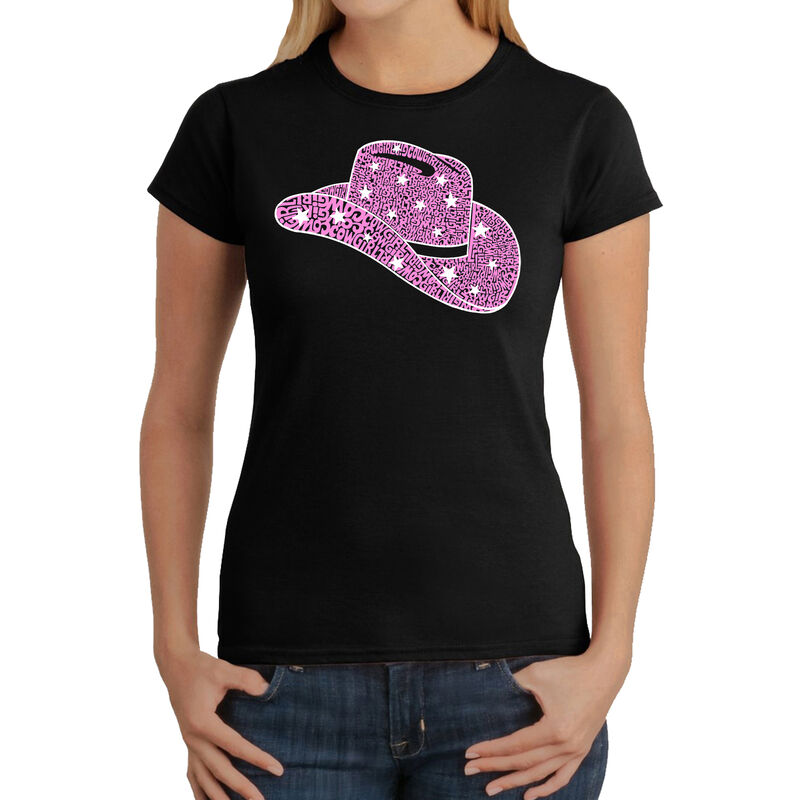 Camiseta Word Art Para Mujer - Sombrero Vaquero... image number null