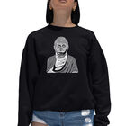 Sudadera De Cuello Redondo Word Art Para Mujer - Buda - Negro