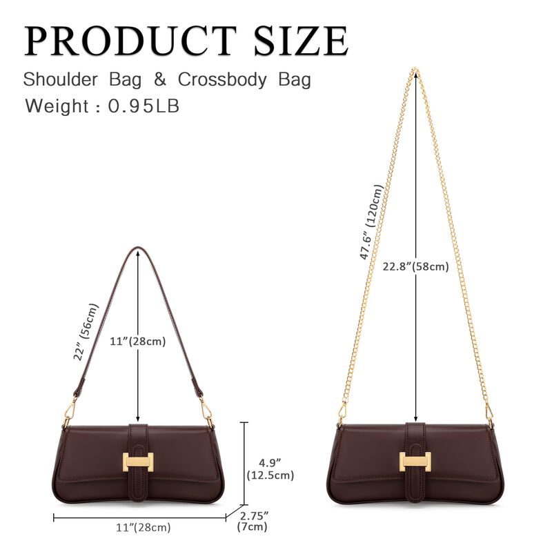Bolso Kkxiu 28 cm Caf&eacute; Peque&ntilde;o Hobo Y Clutch image number null