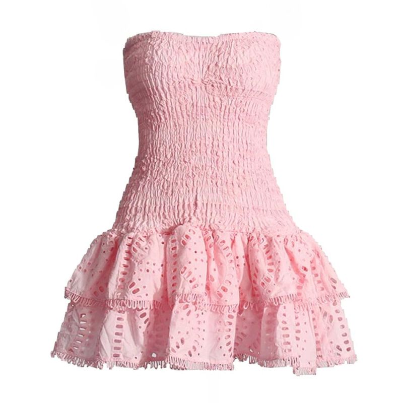 Vestido Richtrue Y2K Sin Tirantes Rosa - Talla ... image number null