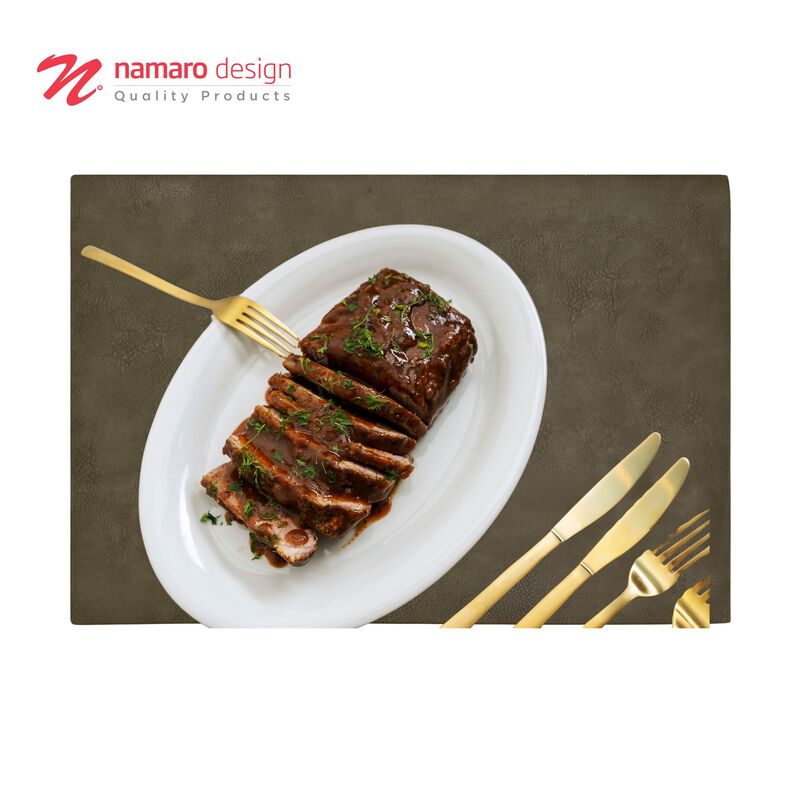 Mantel Individual 4 Piezas Vinipiel Verde Oliv ... image number null