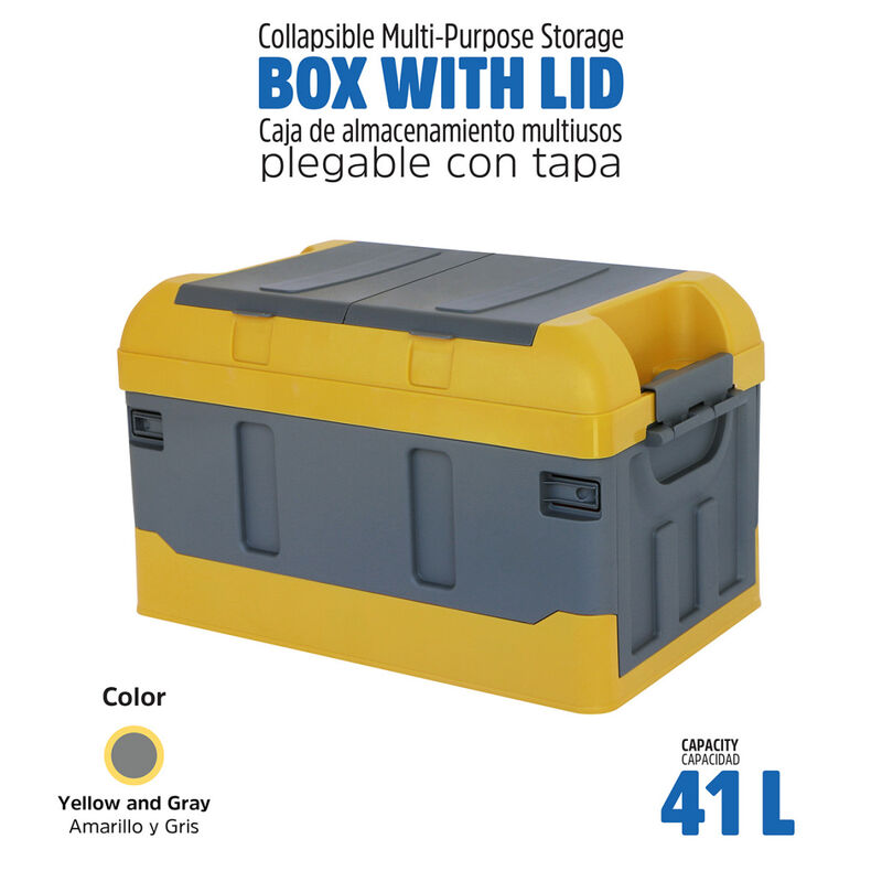 Caja Almacenamiento Plegable Amarillo con Gris image number null