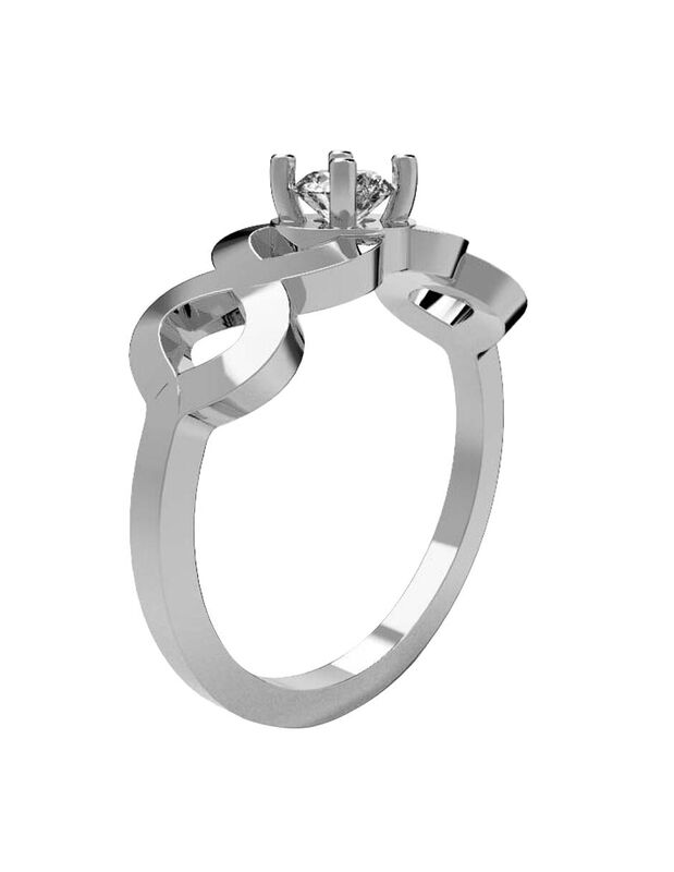 Anillo de Compromiso en Oro Blanco 10K con Circ... image number null