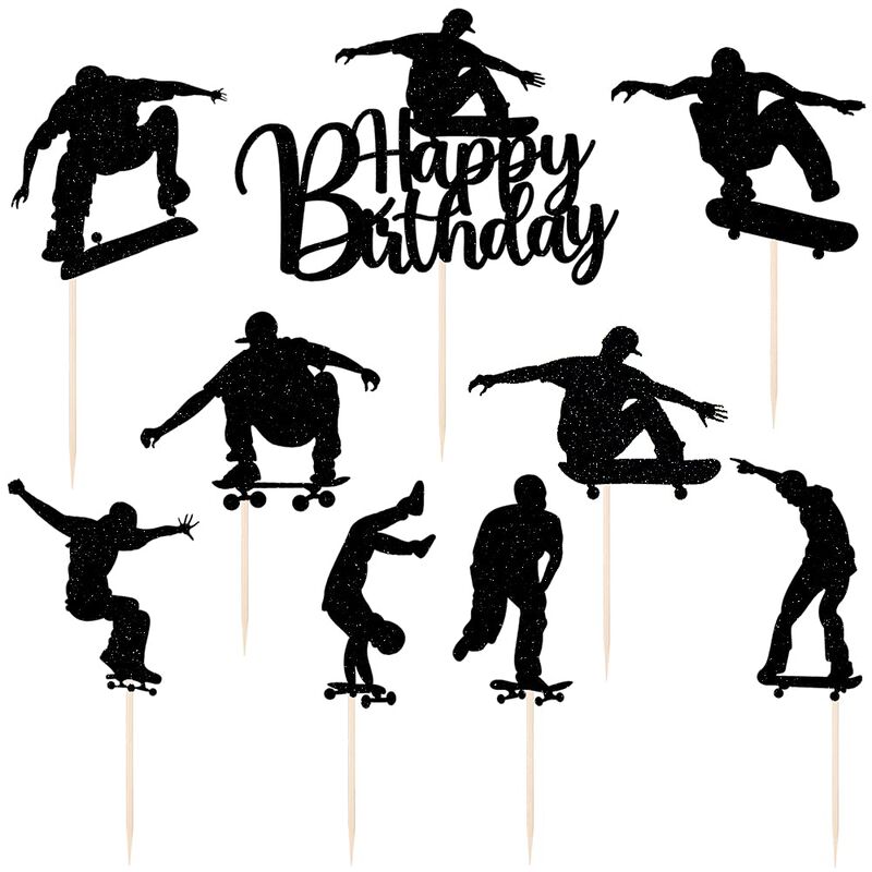 Adorno Para Pastel Lveud 7 Piezas &ndash; Patineta Y ... image number null