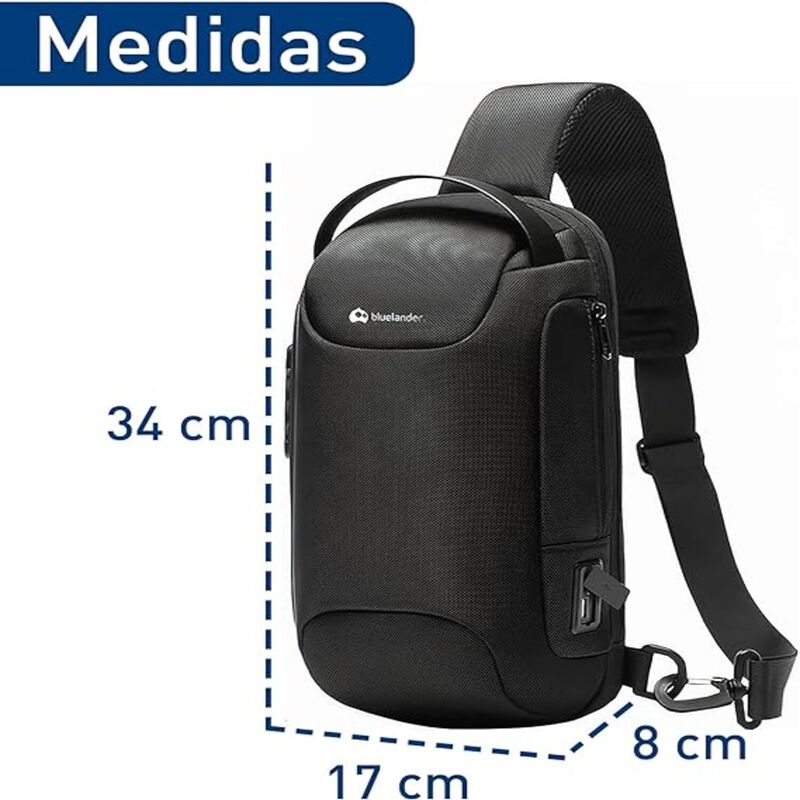 Mochila Antirrobo Cruzada con Candado Bluelande... image number null