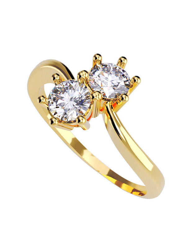 Anillo de Compromiso en Oro Amarillo 14K con Ci... image number null