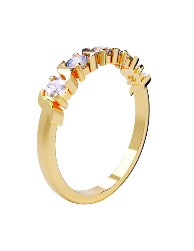 Anillo de Compromiso en Oro de 14K con Circonia... image number null