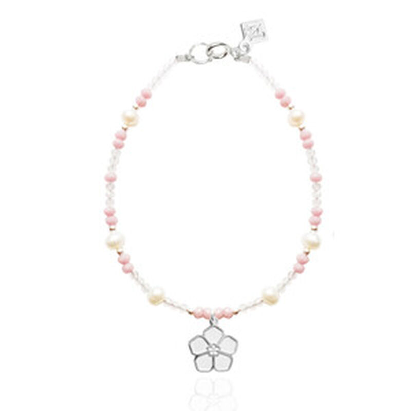 Pulsera Suerte Charm Tr&eacute;bol de Plata con Piedra... image number null