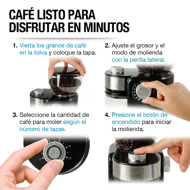Molino de Café Eléctrico Profesional 18 Niveles... image number null