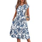 Vestido Wiholl de Manga Corta Estilo Boho Floral XL