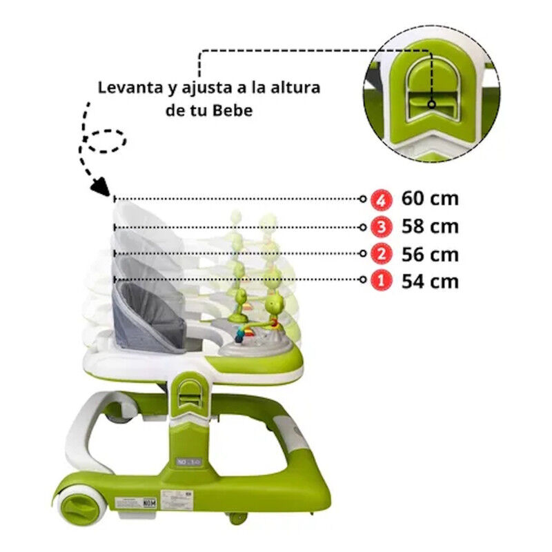 Andadera Caminadora Verde 2 En 1 Con Luz Y Soni... image number null