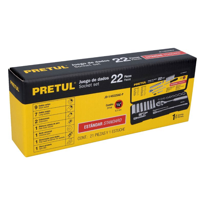 Juego de 22 Herramientas 1/4' Std para Mec&aacute;nico... image number null