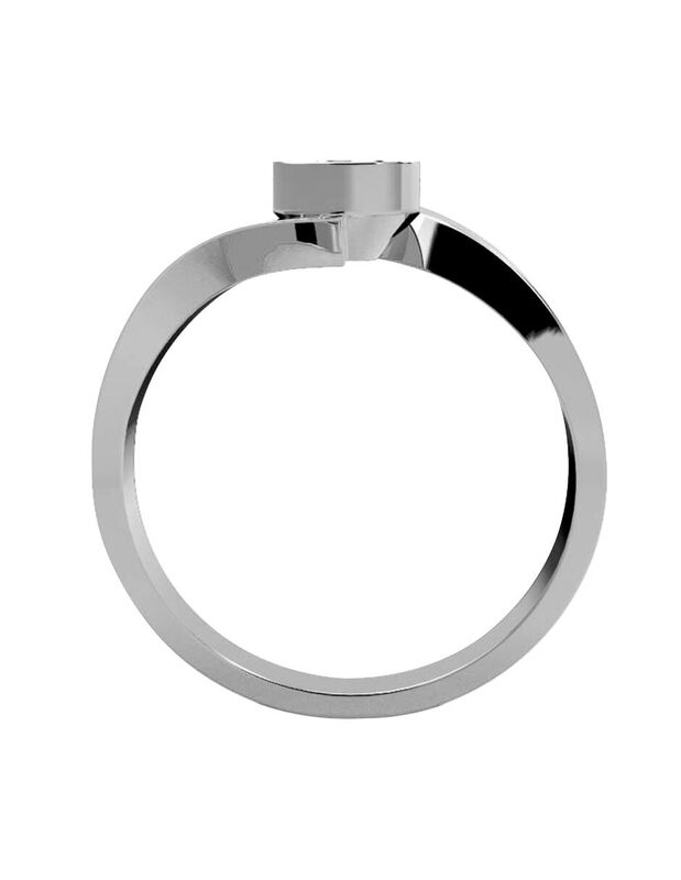 Anillo de Compromiso en Oro Blanco 14K con Circ... image number null