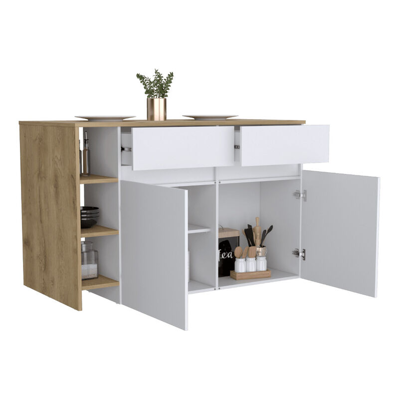Barra De Cocina Polux Blanco Y Beige Virtual Mu... image number null