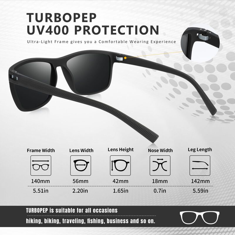Gafas De Sol Turbopep Cuadradas Polarizadas Lig... image number null
