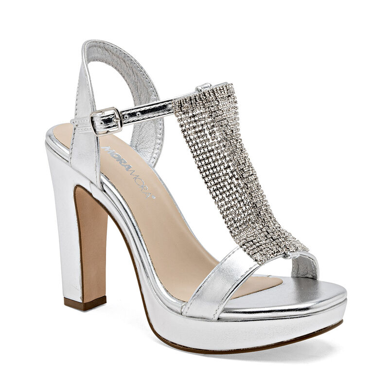 Moramora Zapatillas de fiesta para mujer plata image number null