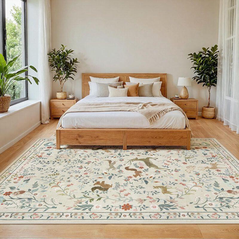 Alfombra De &Aacute;rea Yidanamy 137 cm Boho Floral La... image number null