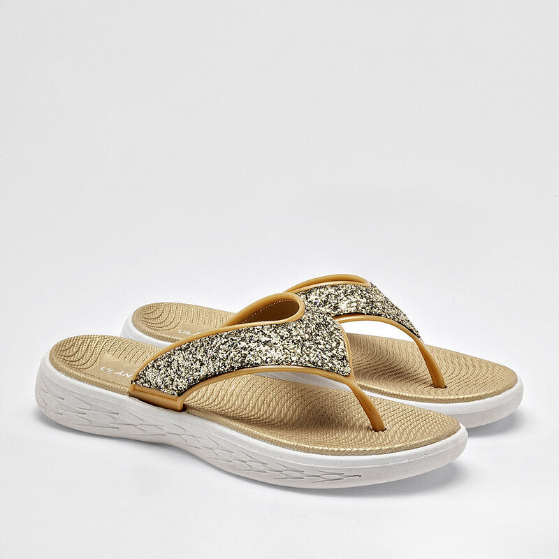 Top Moda Sandalia para mujer dorado image number null