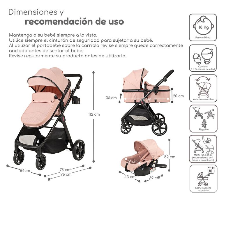 Carriola con Autoasiento y Bambineto Reclinable... image number null