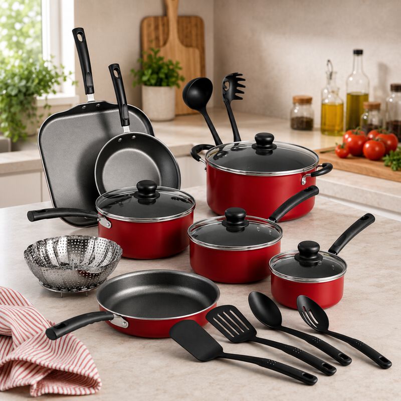 Bater&iacute;a De Cocina Primaware 18 Piezas Rojo 8011... image number null