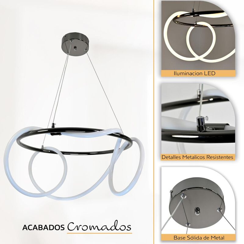Candil De Led Manguera Redondo Negro image number null
