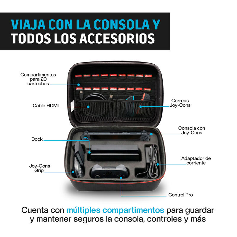 Funda R&iacute;gida para Nintendo Switch 2 y 1, Estuch... image number null