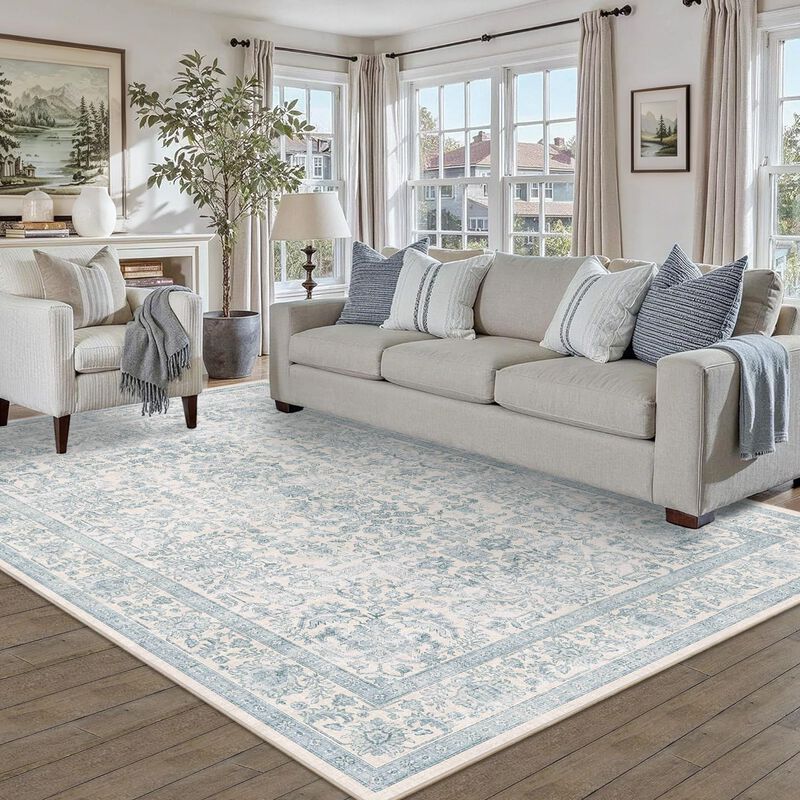 Alfombra Duidy 183 cm x 274 cm Lavable Azul Vin... image number null