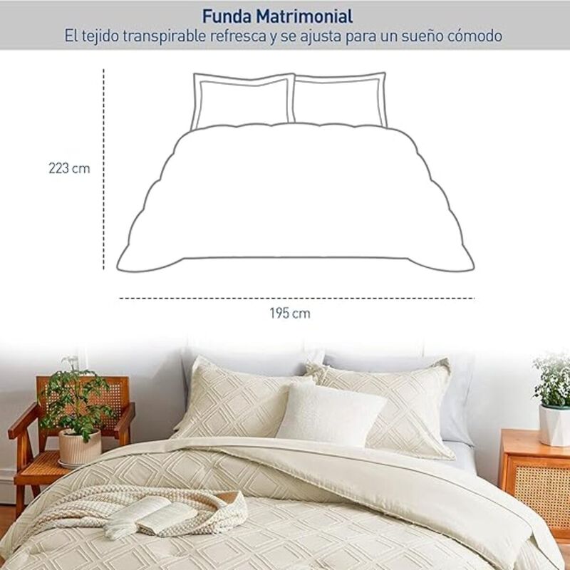 Juego de Funda Duvet Rombos para Edredon Matrim... image number null