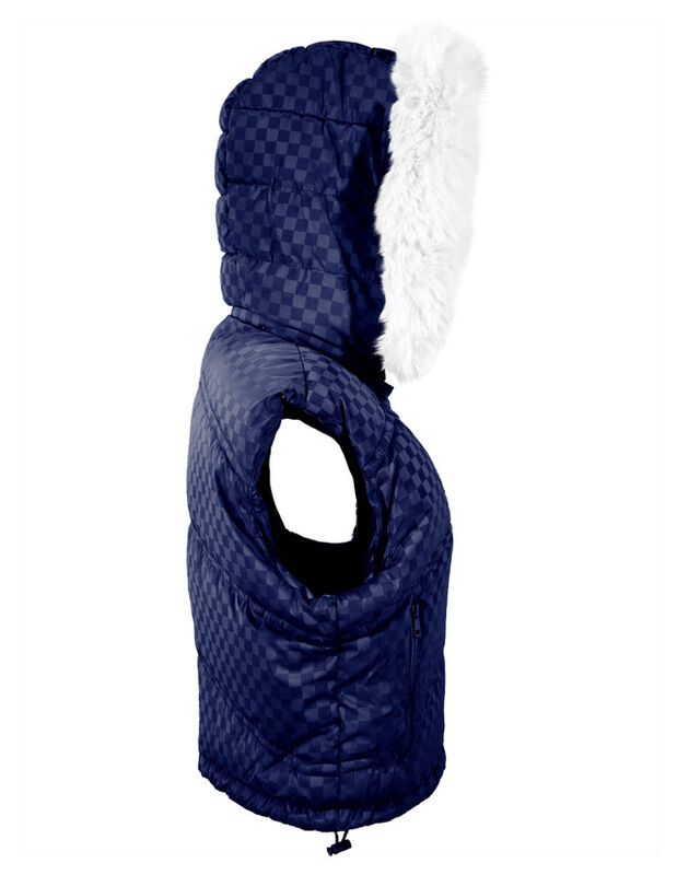 Chaleco Capitonado Corto Gorro Desmontable Azul... image number null